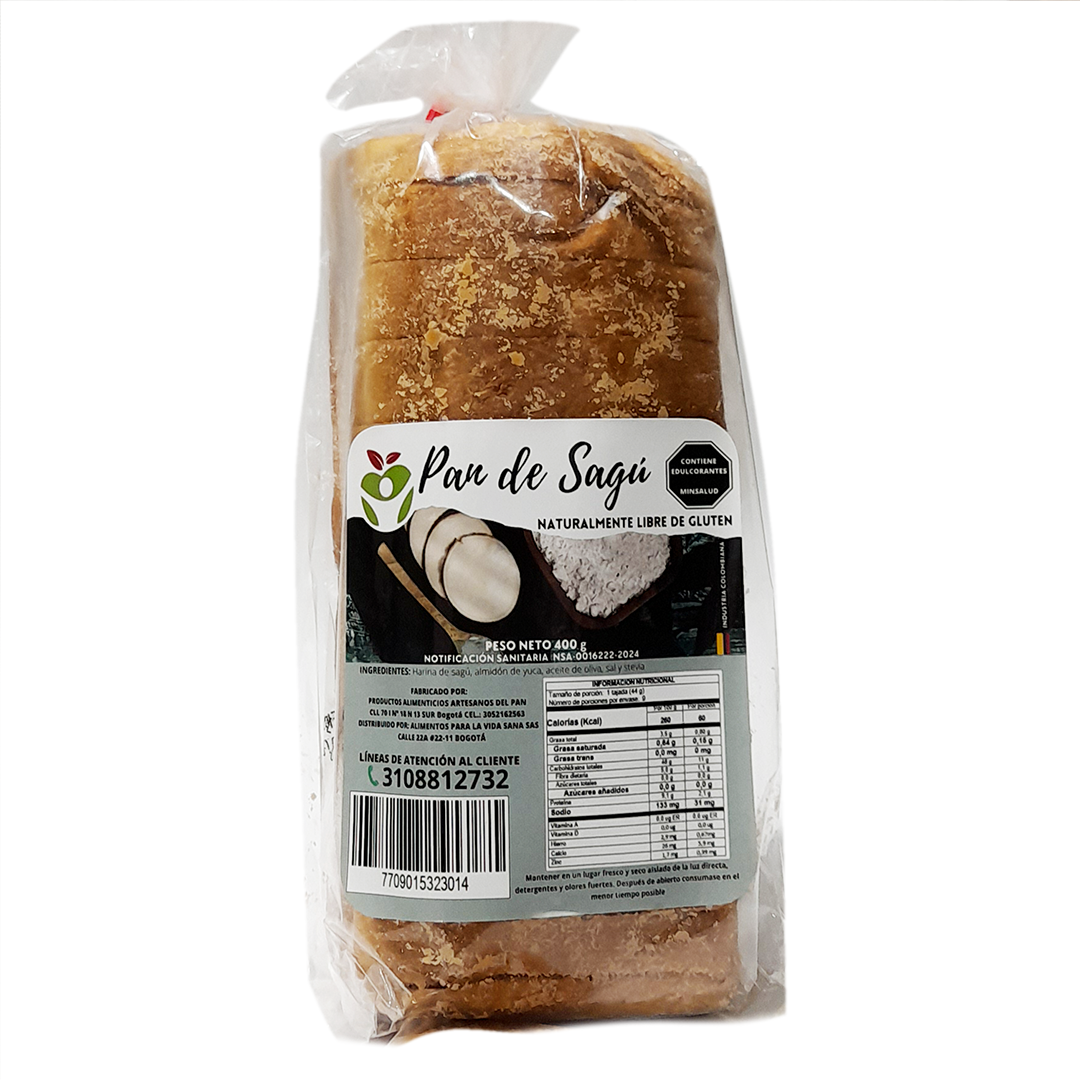 Pan de Sagú Tajado - 400g - Panadería Saludable, Panadería sin Gluten, Sin Azúcar